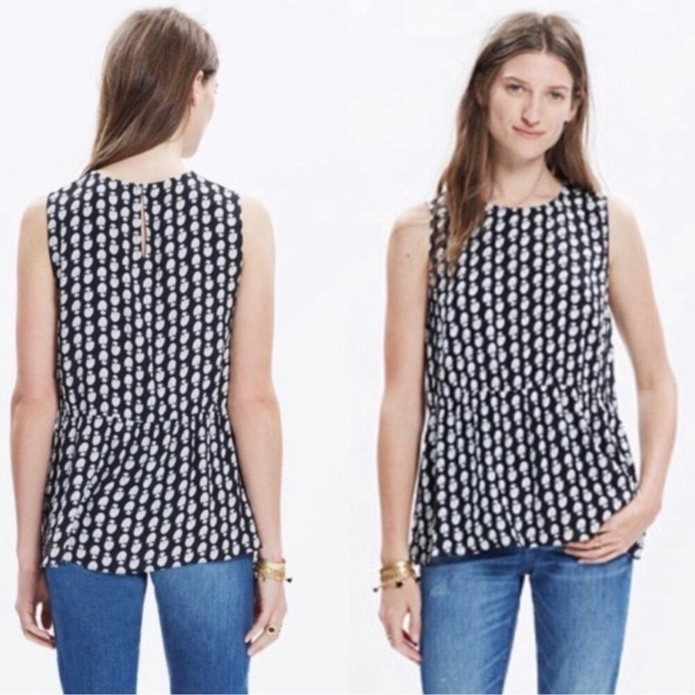 MADEWELL Black and White Sleeveless Women's Top Size Small
